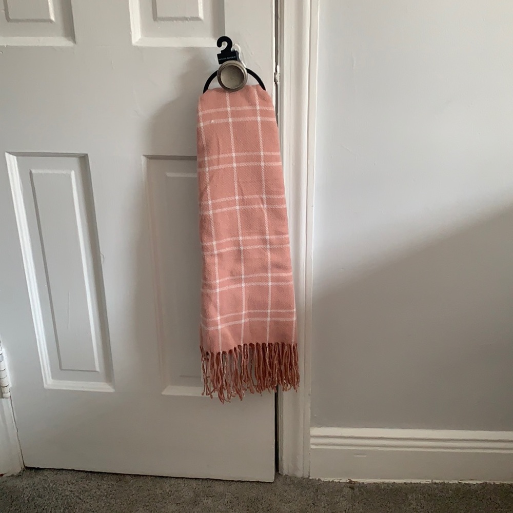 Pink striped scarf